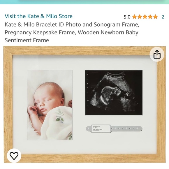 NEW Kate & Milo Bracelet ID Photo & Sonogram Frame, Pregnancy Keepsake Frame - Picture 3 of 6